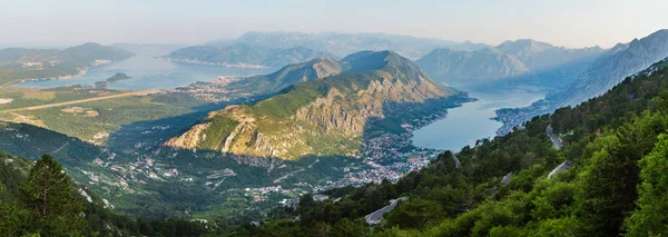 Bay Kotor Summer Morning Panorama Kotor Town Montenegro — Stock Photo, Image