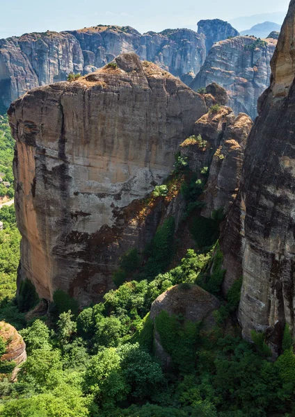 Summer Meteora Vigtige Stenede Kristendom Religiøse Klostre Kompleks Grækenland - Stock-foto