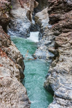 liechtensteinklamm gorge akışı ve şelaleler Avusturya ile yaz.
