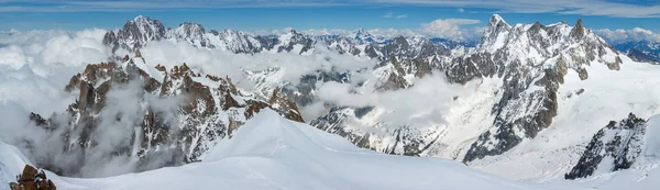 Mont Blanc Rocky Mountain Masivu Letní Pohled Hora Aiguille Midi — Stock fotografie