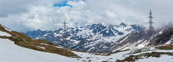 Passo Del San Gottardo Gotthard Pass Yaz Peyzaj Sviçre Bulutlu — Stok fotoğraf