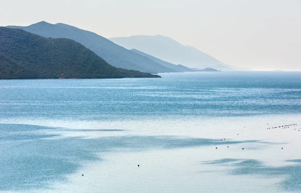 Туманное Лето Адриатическое Море Островами Горизонте Хорватия — стоковое фото