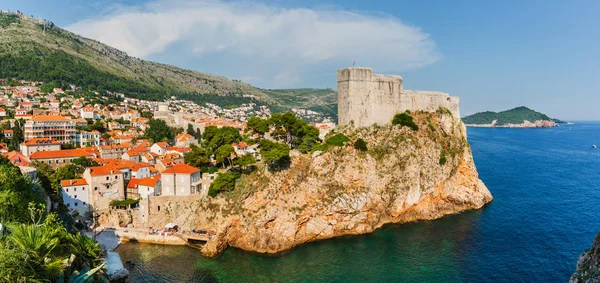 Dubrovnik Híres Óvárosa Nyári Panorama Horvátország Felismerhetetlen Akik — Stock Fotó