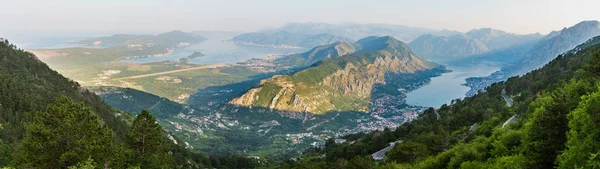 Bay Kotor Estate Mattina Panorama Città Kotor Montenegro — Foto Stock