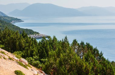 Lefkas Güney cape Adası (Lefkada, Yunanistan, Ionian Sea). Manzarayı.
