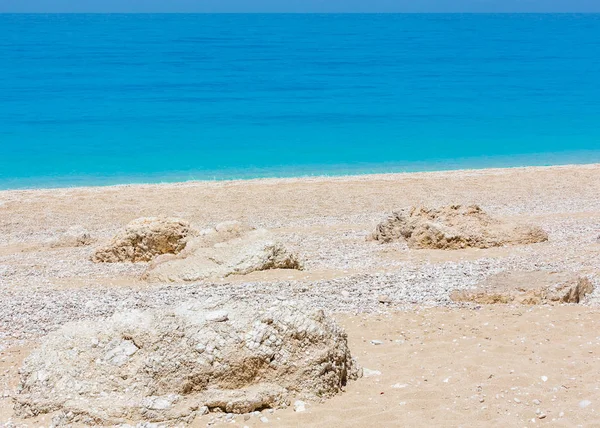 Krásné Letní Bílé Dolu Pláž Jónského Moře Lefkada Řecko Panorama — Stock fotografie