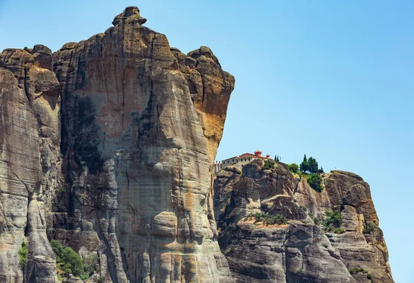 Yaz Meteora Önemli Kayalık Hıristiyanlık Dini Manastır Yunanistan Karmaşık — Stok fotoğraf