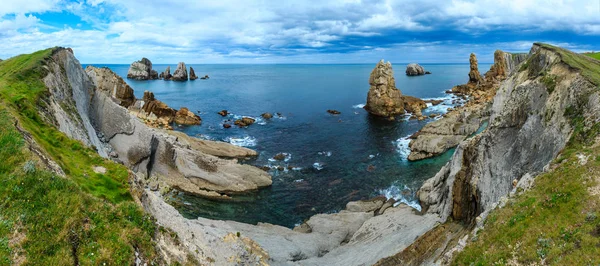 Arnia Beach Spain Atlantic Ocean Coastline Landscape — Stock Photo, Image