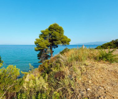 Muhteşem Ege Denizi kıyısında Sithonia, Halkidikya, Yunanistan.