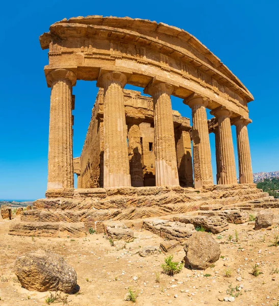 Ναός Του Concordia Στην Περίφημη Αρχαία Κοιλάδα Ελλάδα Των Ναών — Φωτογραφία Αρχείου