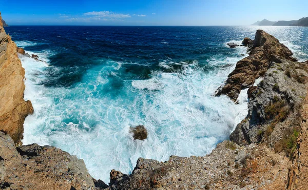Utsikt Över Medelhavet Sommaren Klippiga Kusten Portman Costa Blanca Spanien — Stockfoto