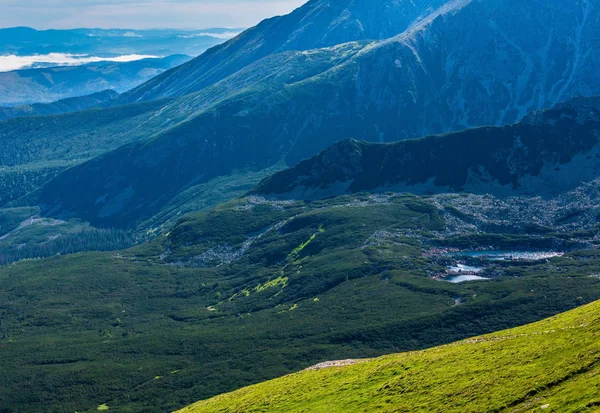 Tatra Mountain Polônia Vista Para Grupo Lagos Glaciares Gama Kasprowy — Fotografia de Stock