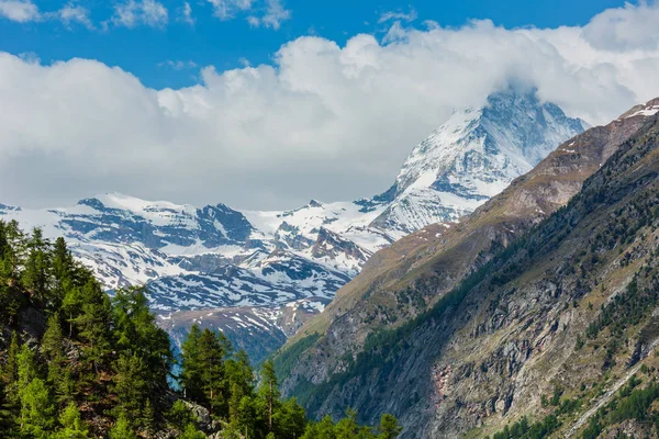 Zomer Matterhorn Uitzicht Bergen Alpen Zwitserland Zermatt Rand — Stockfoto