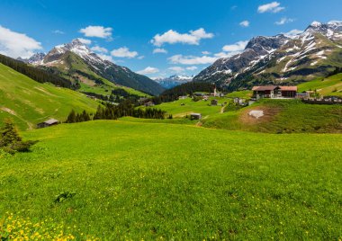 Yaz Alpler manzaralı Biberkopf Mount (Warth,: Vorarlberg, Austria).