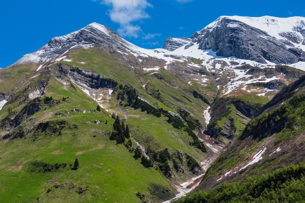 Zomer Van Mening Van Berg Van Alpen Warth Vorarlberg Oostenrijk — Stockfoto