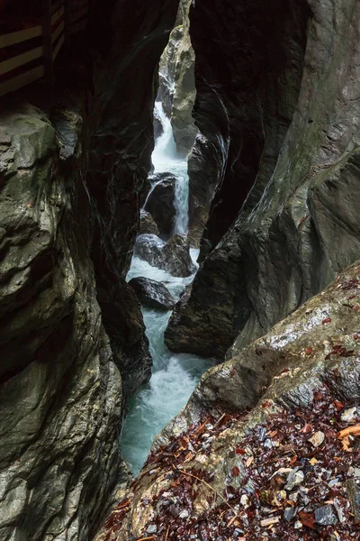 Soutěska Liechtensteinklamm Stream Vodopádů Rakousku Létě — Stock fotografie