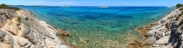 Mar Egeo Paisaje Costa Vista Cerca Playa Karidi Chalkidiki Grecia —  Fotos de Stock