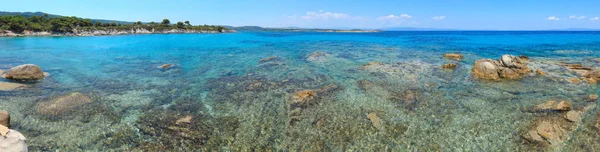 エーゲ海の海岸風景 ビュー Karidi ビーチ ハルキディキ ギリシャ パノラマ が認識 — ストック写真