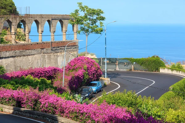 陶尔米纳花卉场面, 西西里岛, 意大利 — 图库照片