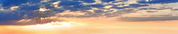Sunset sky panorama with clouds — Stock Photo, Image