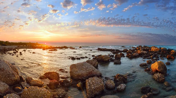 Zomer kust zonsondergang, Griekenland — Stockfoto