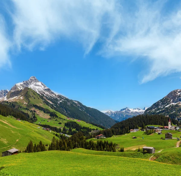 Vista alpina (Vorarlberg, Áustria) ) — Fotografia de Stock