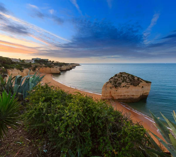 Sunset Praia da Cova Redonda, Lagoa, Portugal — Stock Photo, Image