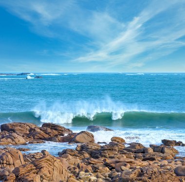 pembe granit Sahil (brittany, Fransa)