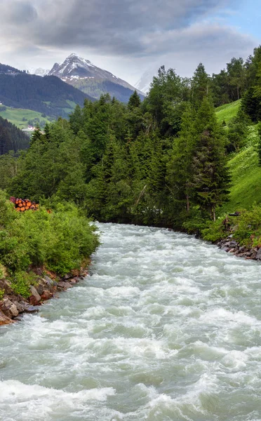 Silvretta Alps Mountain River, Oostenrijk — Stockfoto