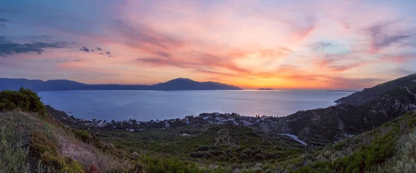 Adriyatik deniz günbatımı manzarası, Orikum, Arnavutluk — Stok fotoğraf