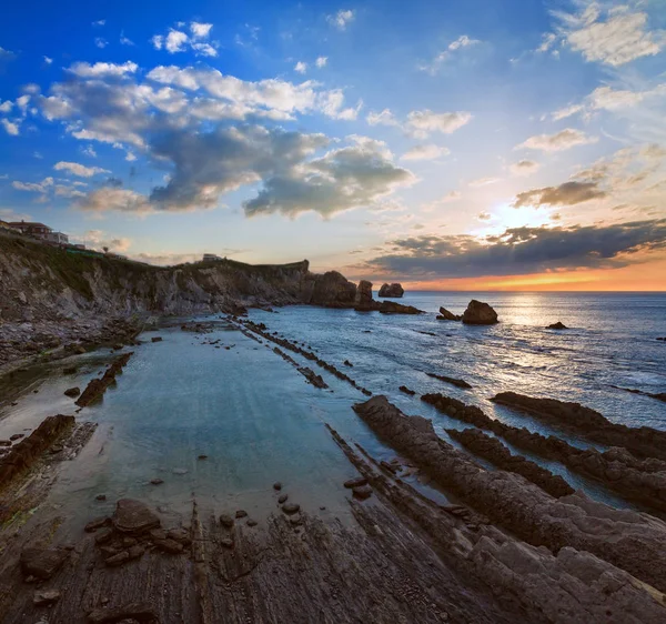 Sunset Arnia Beach kıyı şeridi manzara — Stok fotoğraf