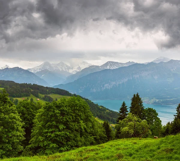 Летний вид на озеро Бридж (Швейцария) ). — стоковое фото