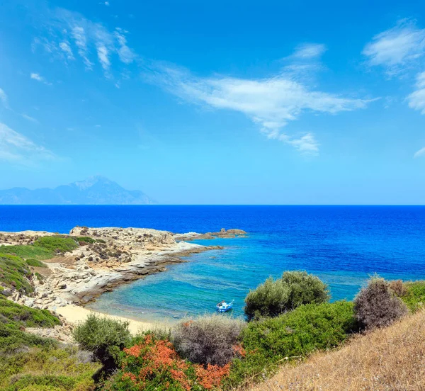 Costa del mar de verano, Sithonia, Grecia — Foto de Stock