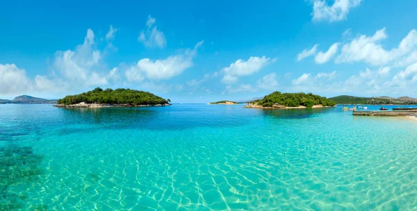 Ksamil beach panorama, Albania — Stock Photo, Image