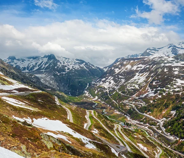 Alpine Mountain Road, Grimsel Pass, Zwitserland — Stockfoto
