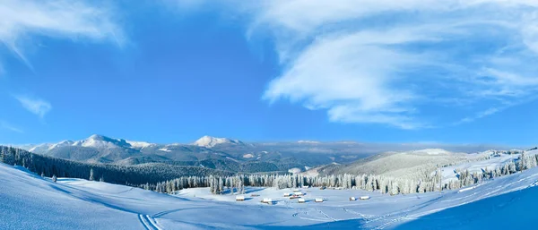 Panorama montano invernale — Foto Stock