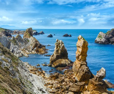 Atlantik okyanusu Portio Plajı kıyı şeridi