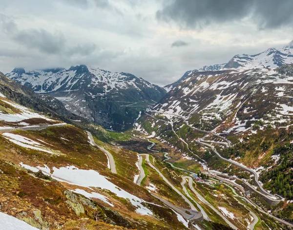 Alpine Mountain Road, Grimsel Pass, Zwitserland — Stockfoto