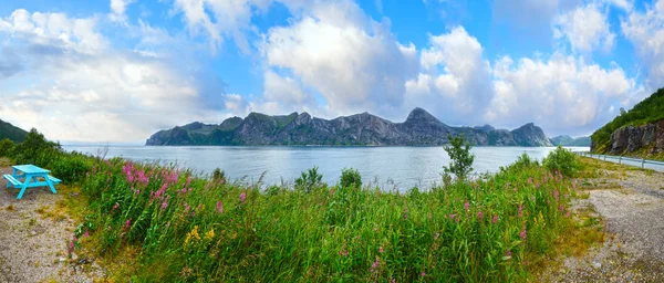 Summer Senja sahil panoraması, Norveç — Stok fotoğraf