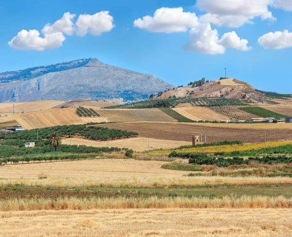 Sicile campagne agricole d'été, Italie — Photo