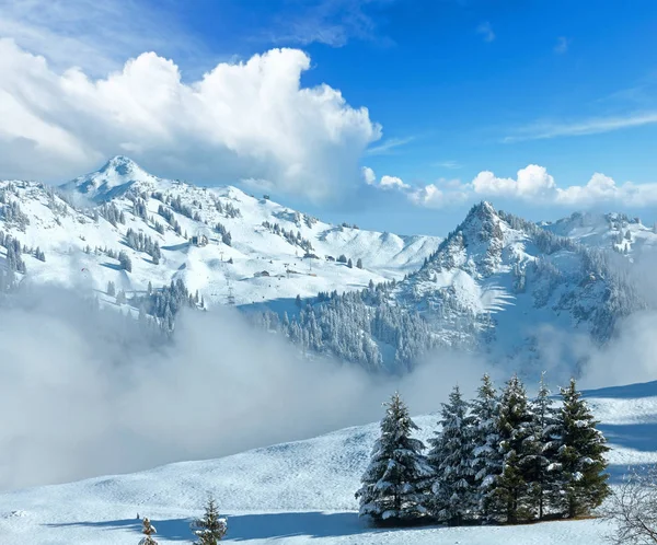 Inverno paisagem montanhosa, Áustria, Baviera — Fotografia de Stock