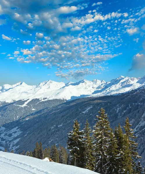 冬山景观。Kappl 的滑雪胜地奥地利. — 图库照片