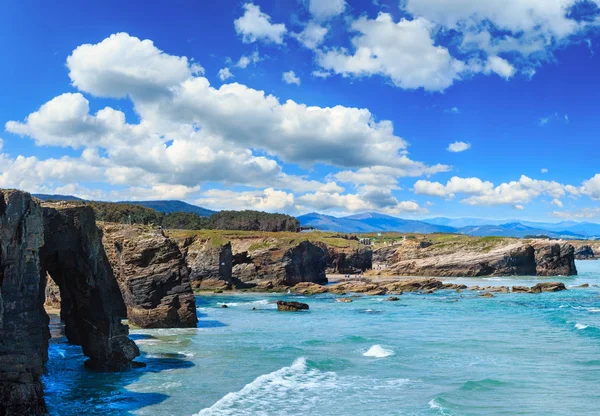 Wie catedrais Strand, Kantabrien, Spanien — Stockfoto