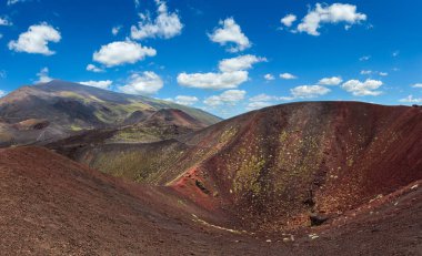 Etna yanardağı görünümü, Sicilya, İtalya