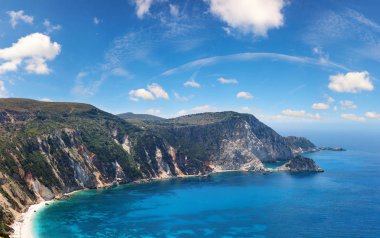 Petani plaj panorama (kefalonia, Yunanistan)