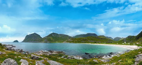Stranden Haukland, Norge, Lofoten — Stockfoto