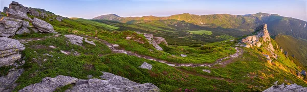 Carpathian Mountain sommar Panorama — Stockfoto