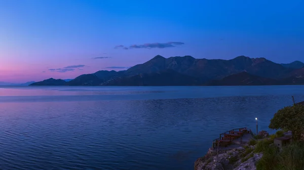 Lago Skadar Montenegro Panorama Dell Alba Estiva — Foto Stock