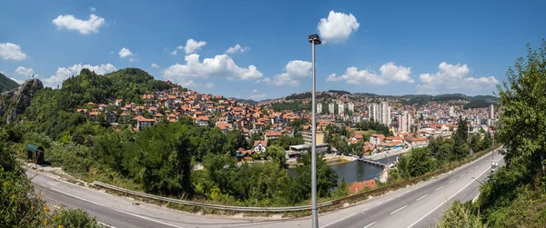 Panoramatický Uzice Pohled Město Místa Poblíž Starého Města Turecké Pevnosti — Stock fotografie