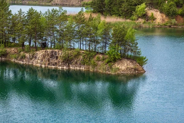 Yaz Bazalt Sütunları Jeolojik Rezerv Basaltove Gölü Rivne Bölgesi Kostopil — Stok fotoğraf